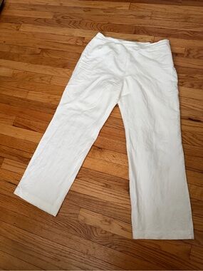 Kasper Linen Vintage High Waist White Trousers Dress Pants Minimalist Coastal 12